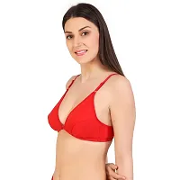 ALYANA Woman's Innerwear Cotton Bra for Woman | Non Wired | Non Padded | Front-Open Plunge Bra Combo Pack of 2 Pcs Set-thumb3