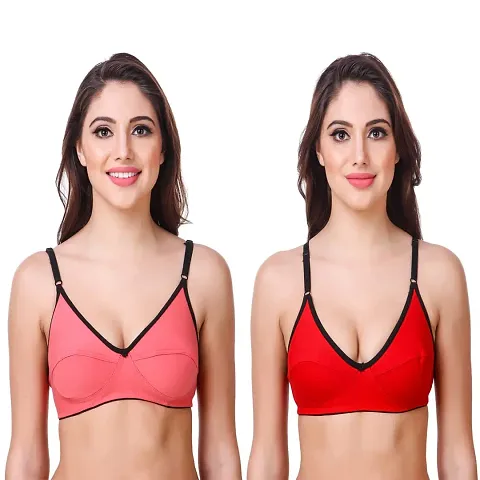 ALYANA Woman's Innerwear Bra Combo Set Non Wired | Non Padded Regular Bra Pack of 2