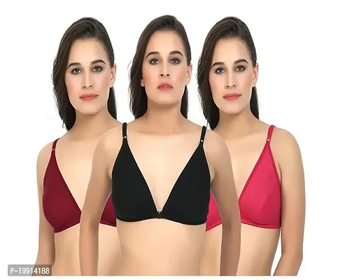 Stylish Multicoloured Cotton Solid Bras For Women