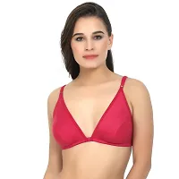 ALYANA Woman's Innerwear Cotton Bra for Woman | Non Wired | Non Padded | Front-Open Plunge Bra Combo Pack of 3 Pcs Set-thumb1