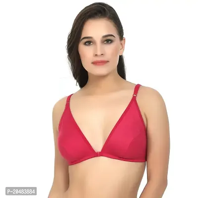 ALYANA Woman's Innerwear Cotton Bra for Woman | Non Wired | Non Padded | Front-Open Plunge Bra Combo Pack of 3 Pcs Set-thumb2