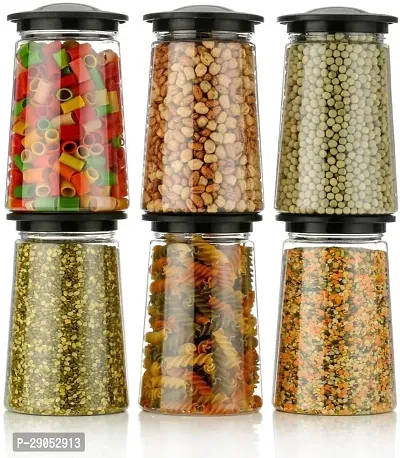 Durable Plastic Grocery Container Jar 1210 ml Pack Of 6