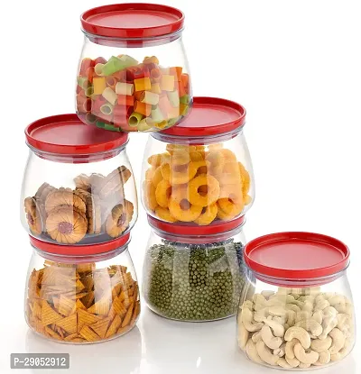 Durable Plastic Grocery Container Jar 900 ml Pack Of 6-thumb0