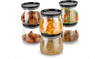 Durable Plastic Grocery Container Jar 900 ml Pack Of 6-thumb1