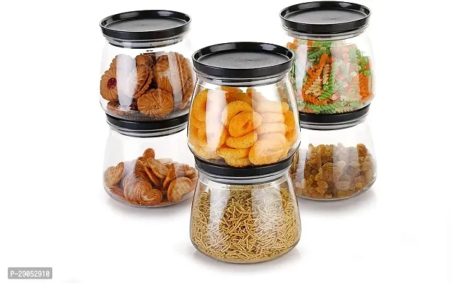 Durable Plastic Grocery Container Jar 900 ml Pack Of 6-thumb2