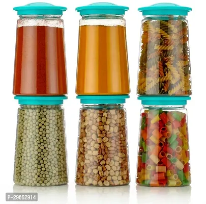 Durable Plastic Grocery Container Jar 1210 ml Pack Of 6