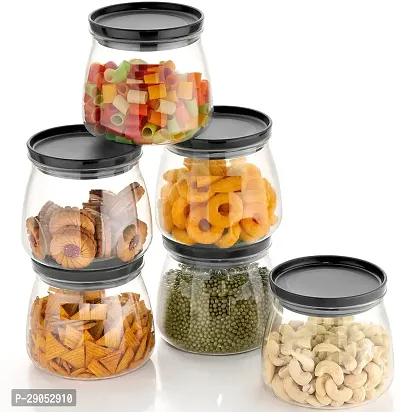 Durable Plastic Grocery Container Jar 900 ml Pack Of 6-thumb0