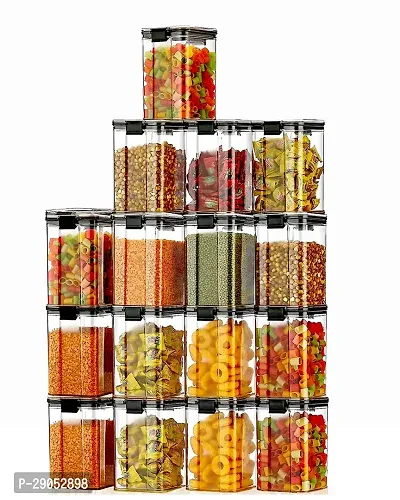 Durable Plastic Grocery Container Jar 1200 ml Pack Of 16