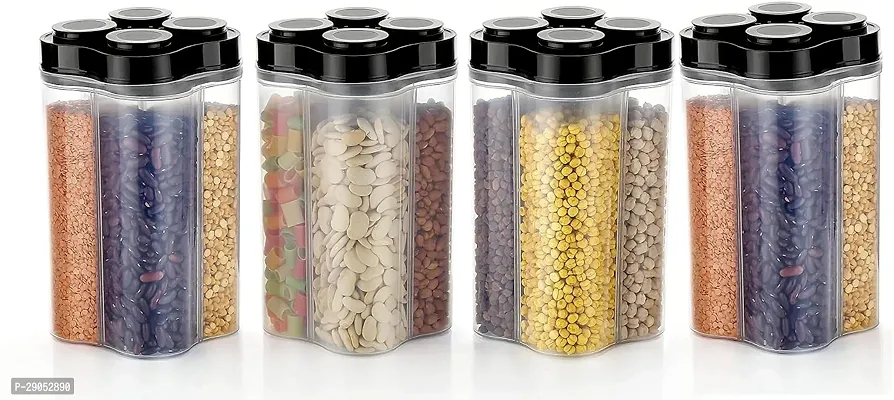 Durable Plastic Grocery Container Jar 2500 ml Pack Of 4