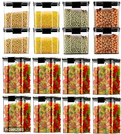 Durable Plastic Grocery Container Jar 1950 ml Pack Of 16