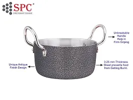 SPC Wrought Aluminium Antique Stew Pan Cook  Serve Pot | Heat Resistant Riveted Handles | Stew pan/Biryani Pot Capicity :- (3 LTR) (Gas Stove Friendly)-thumb2