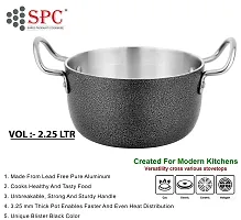 SPC Wrought Aluminium Antique Stew Pan Cook  Serve Pot | Heat Resistant Riveted Handles | Stew pan/Biryani Pot Capicity :- (2.25 LTR) (Gas Stove Friendly)-thumb1