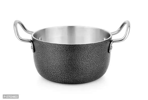SPC Wrought Aluminium Antique Stew Pan Cook  Serve Pot | Heat Resistant Riveted Handles | Stew pan/Biryani Pot Capicity :- (2.25 LTR) (Gas Stove Friendly)-thumb0
