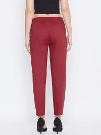 Fabulous Maroon Cotton Solid Leggings For Women-thumb2