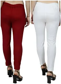 Fabulous Red Cotton Solid Leggings For Women-thumb1