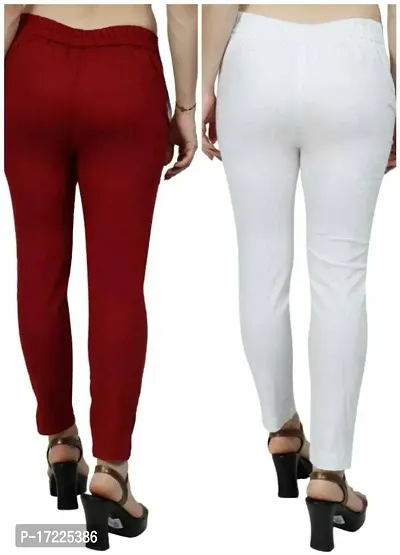 Fabulous Red Cotton Solid Leggings For Women-thumb2