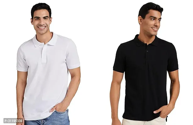 Reliable Cotton Solid Polo Tshirts For Men Pack Of 2