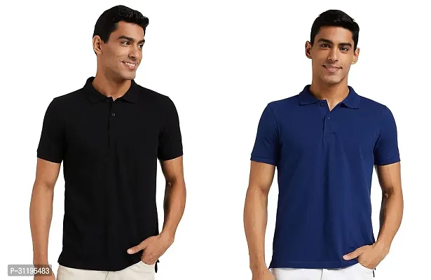 Reliable Cotton Solid Polo Tshirts For Men Pack Of 2-thumb0