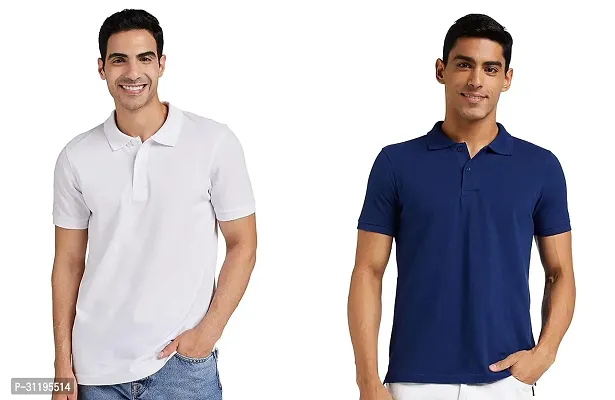 Reliable Cotton Solid Polo Tshirts For Men Pack Of 2-thumb0