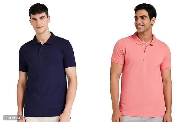 Reliable Cotton Solid Polo Tshirts For Men Pack Of 2