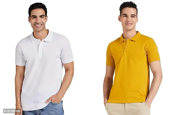 Reliable Cotton Solid Polo Tshirts For Men Pack Of 2