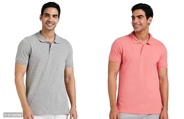 Reliable Cotton Solid Polo Tshirts For Men Pack Of 2