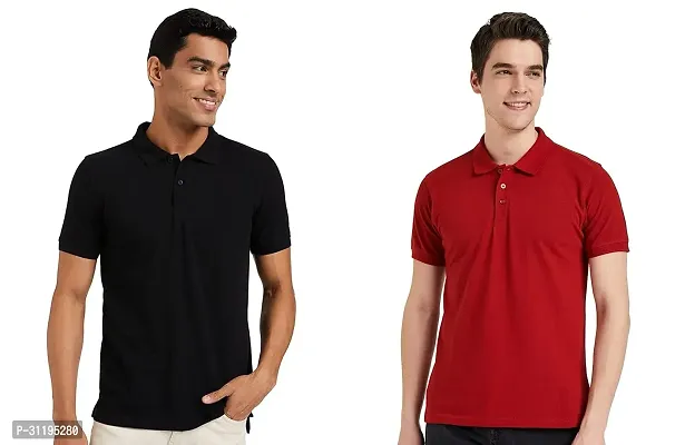 Reliable Cotton Solid Polo Tshirts For Men Pack Of 2