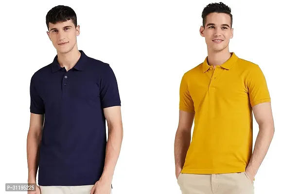 Reliable Cotton Solid Polo Tshirts For Men Pack Of 2