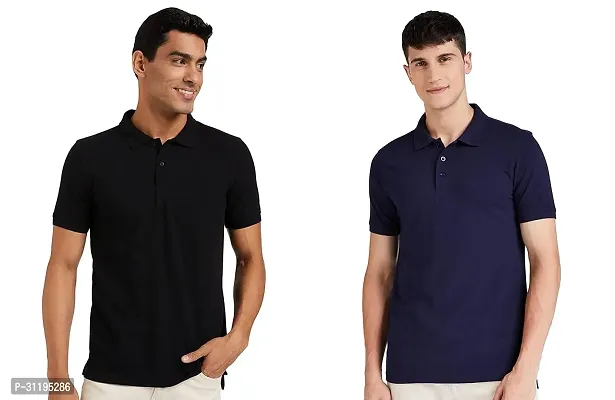 Reliable Cotton Solid Polo Tshirts For Men Pack Of 2