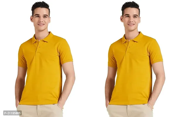 Reliable Cotton Solid Polo Tshirts For Men Pack Of 2-thumb0