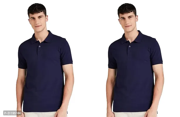 Reliable Cotton Solid Polo Tshirts For Men Pack Of 2-thumb0