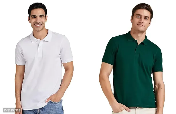 Reliable Cotton Solid Polo Tshirts For Men Pack Of 2