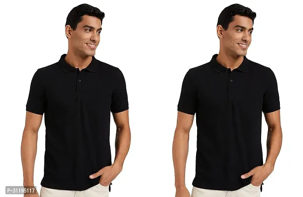 Reliable Cotton Solid Polo Tshirts For Men Pack Of 2-thumb0