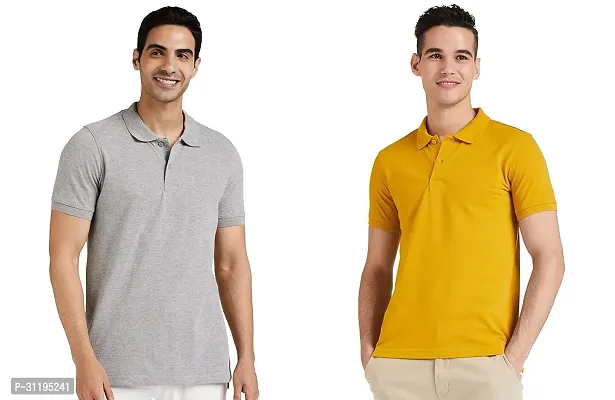 Reliable Cotton Solid Polo Tshirts For Men Pack Of 2