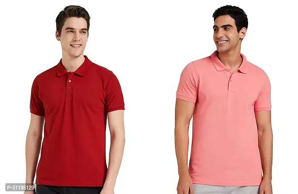 Reliable Cotton Solid Polo Tshirts For Men Pack Of 2