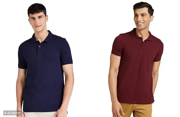 Reliable Cotton Solid Polo Tshirts For Men Pack Of 2