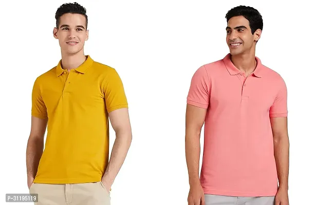 Reliable Cotton Solid Polo Tshirts For Men Pack Of 2