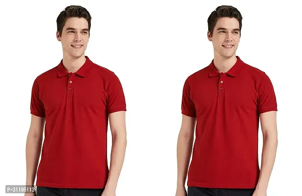 Reliable Cotton Solid Polo Tshirts For Men Pack Of 2-thumb0