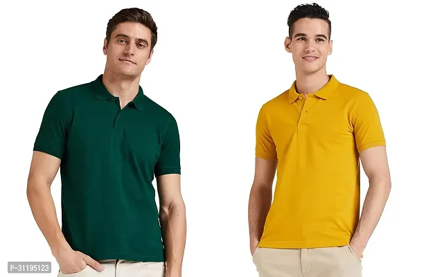 Reliable Cotton Solid Polo Tshirts For Men Pack Of 2