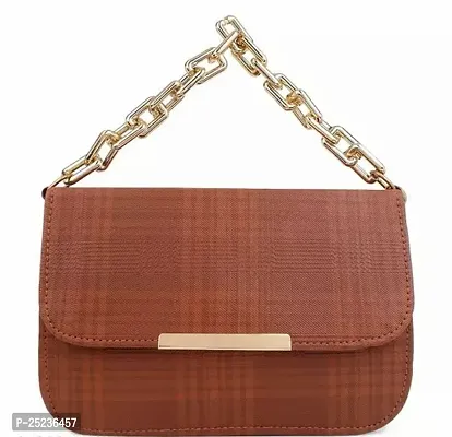 Stylish Brown PU Sling Bags For Women-thumb0