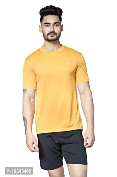 TEES SPORTS Men's Dont Net Polo T-Shirt Yellow-thumb0