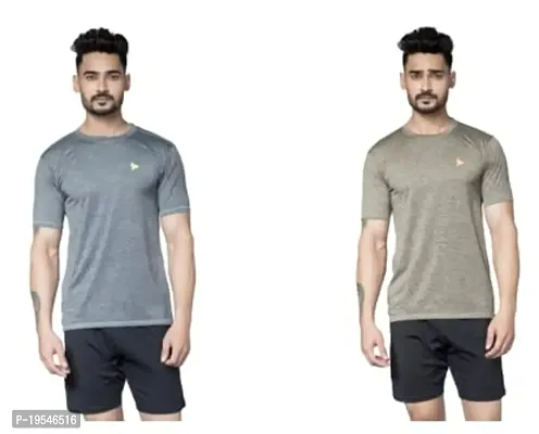 TEES SPORTS Men's Regular Polo T-Shirt (Pack of 2)-Grey,Skin-M