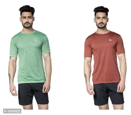 TEES SPORTS Men's Regular Polo T-Shirt (Pack of 2)-Light Green,red-M-thumb0