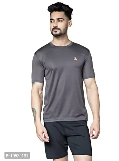 TEES SPORTS Men's Dont Net Polo T-Shirt Charcoal Black-M