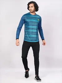 TEES SPORTS Men Striped Round Neck T-Shirt (X-Large, T-Blue)-thumb2