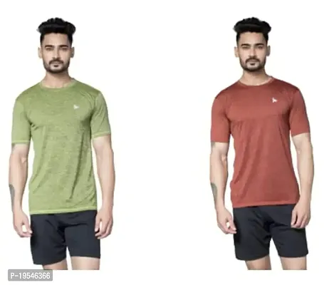 TEES SPORTS Men's Regular Polo T-Shirt (Pack of 2)-Dark Green,red-M