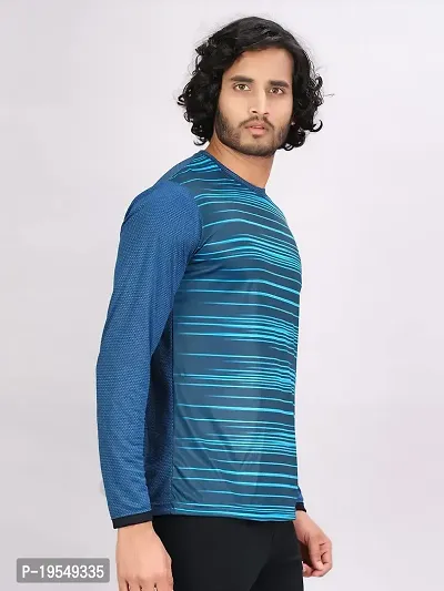 TEES SPORTS Men Striped Round Neck T-Shirt (X-Large, T-Blue)-thumb2