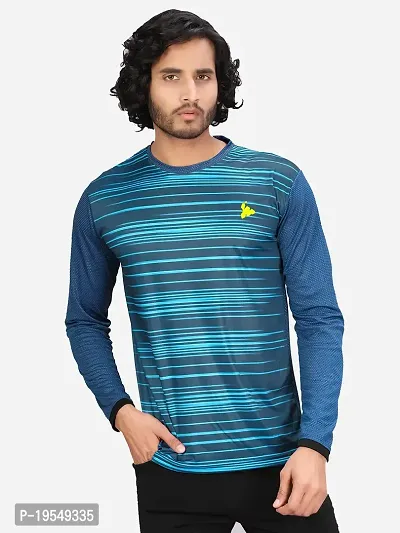 TEES SPORTS Men Striped Round Neck T-Shirt (X-Large, T-Blue)-thumb0