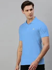 Stylish Cotton Blend Solid Tshirt for Men-thumb1