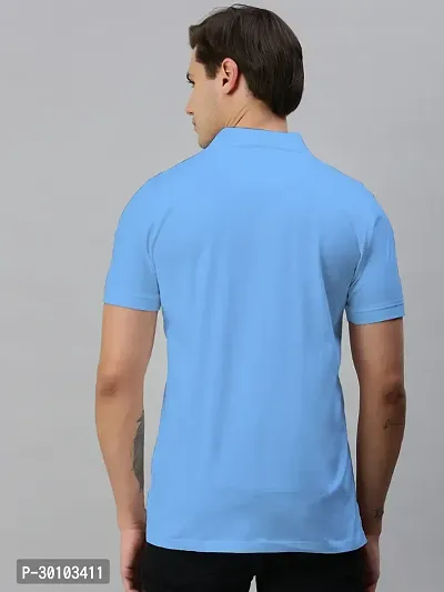 Stylish Cotton Blend Solid Tshirt for Men-thumb3